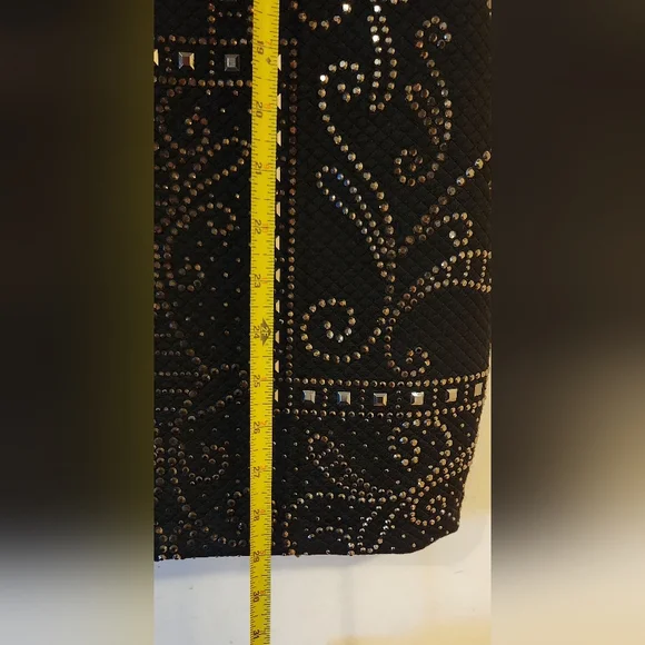 bebe Studded Embellished Black Mini Dress Size Extra Small - Picture 11 of 16